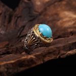 انگشتر فيروزه عجمی مردانه کد 6879