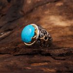 انگشتر فيروزه عجمی مردانه کد 6880