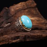 انگشتر فيروزه عجمی مردانه کد 6882