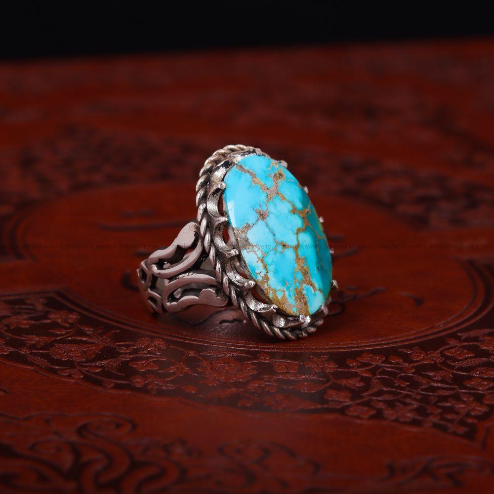 انگشتر فیروزه شجری مردانه کد 6914