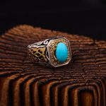 انگشتر فيروزه عجمی مردانه کد 6916