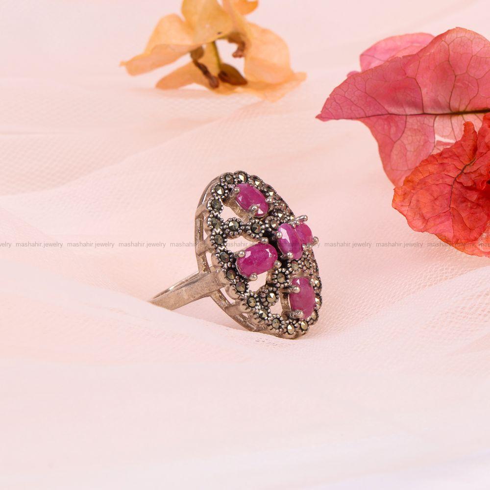 انگشتر یاقوت سرخ زنانه کد 6942