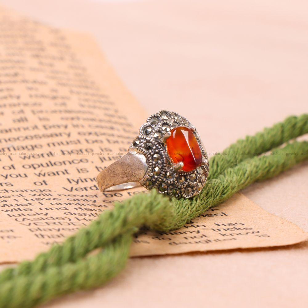 انگشتر عقیق زنانه کد 6971