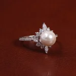 انگشتر طرح مروارید زنانه کد 24539