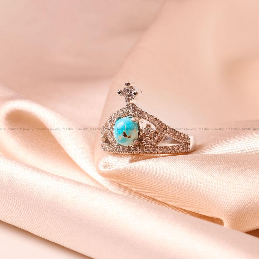 انگشتر فیروزه شجری زنانه کد 9297