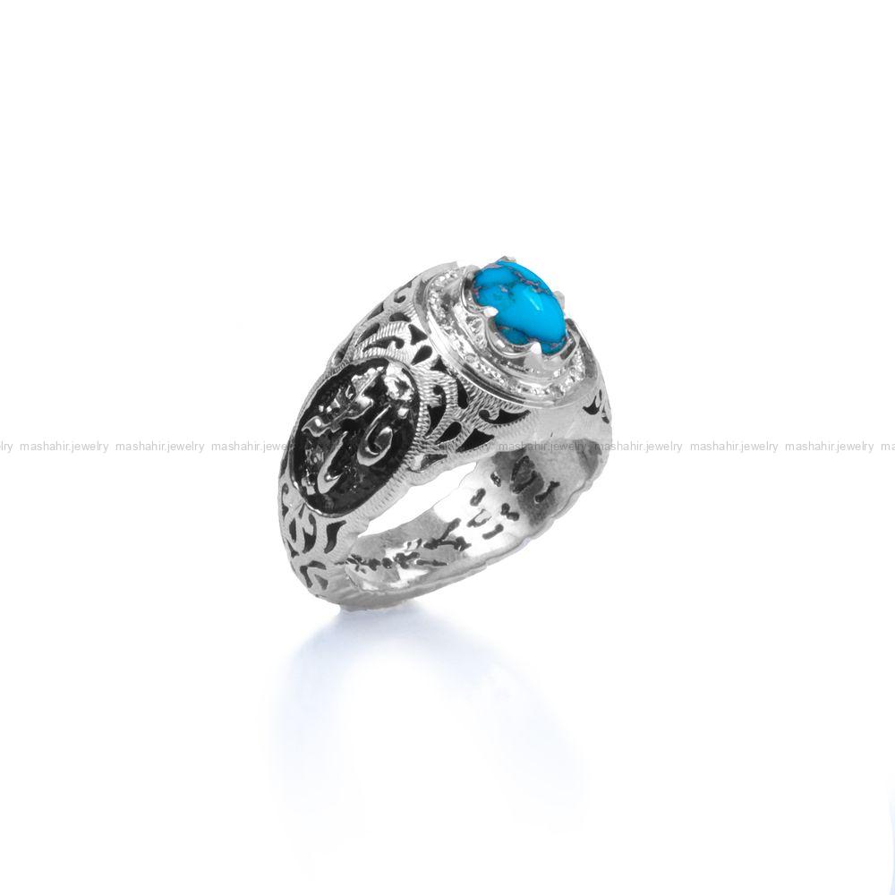 انگشتر فیروزه شجری مردانه کد 9337