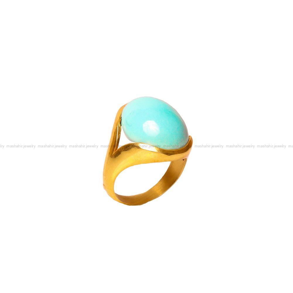 انگشتر فیروزه عجمی زنانه کد 9449