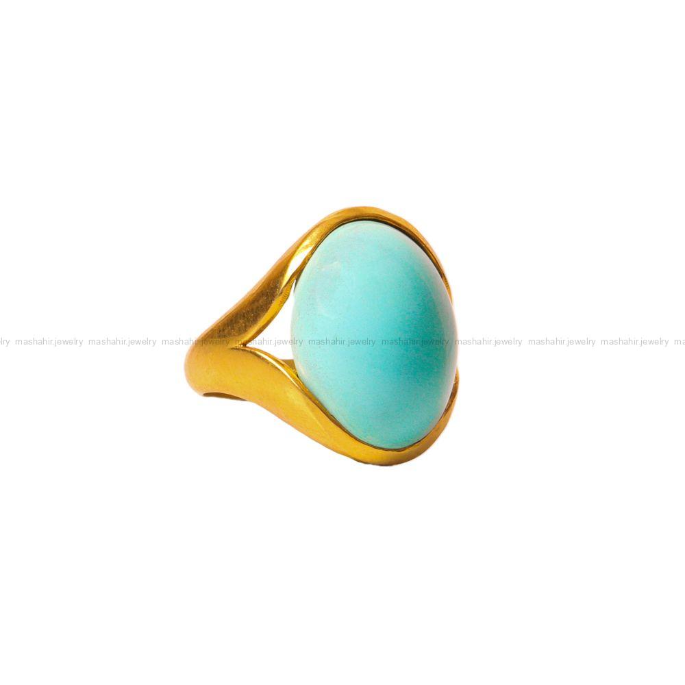 انگشتر فیروزه عجمی زنانه کد 9449