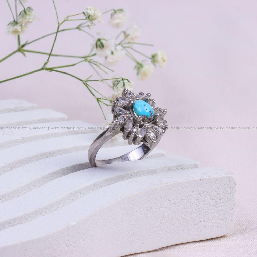 انگشتر فیروزه شجری زنانه کد 10055