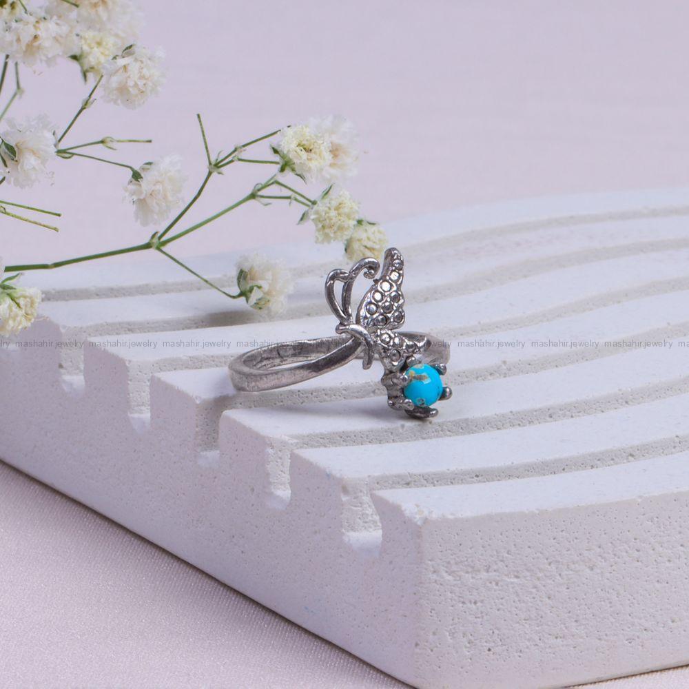 انگشتر فیروزه شجری زنانه کد 10075