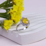 انگشتر ياقوت زرد زنانه کد 10076