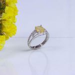 انگشتر ياقوت زرد زنانه کد 10078