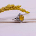 انگشتر ياقوت زرد زنانه کد 10091