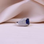 نگشتر یاقوت کبود سنتاتیک زنانه کد 10160