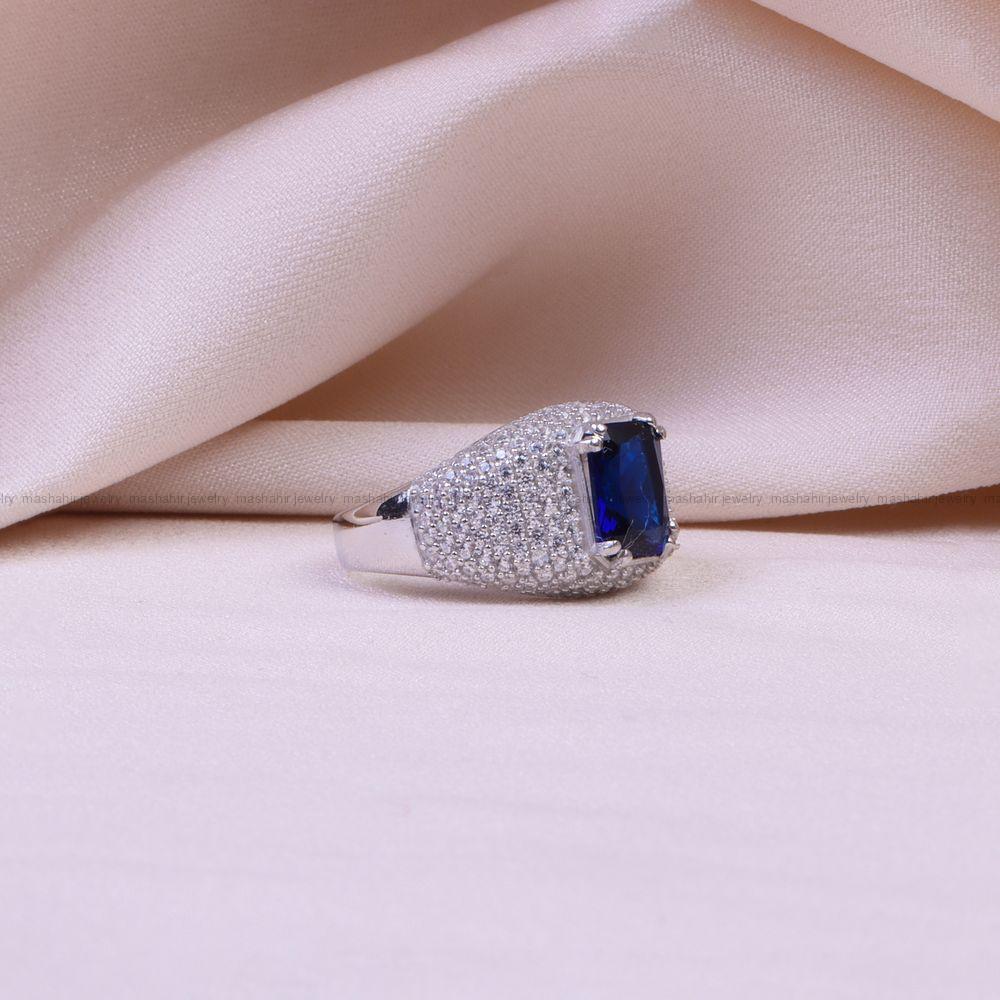 نگشتر یاقوت کبود سنتاتیک زنانه کد 10160