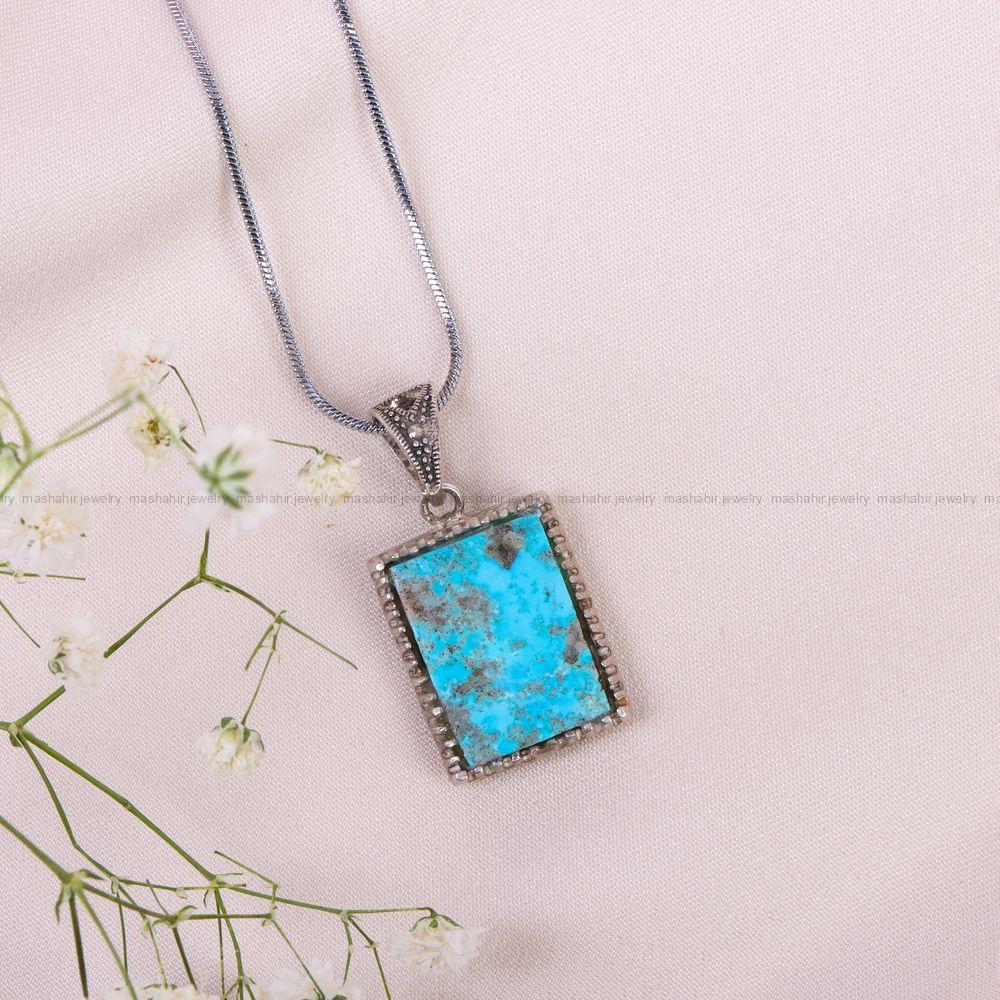 گردنبند فیروزه زنانه کد 10164
