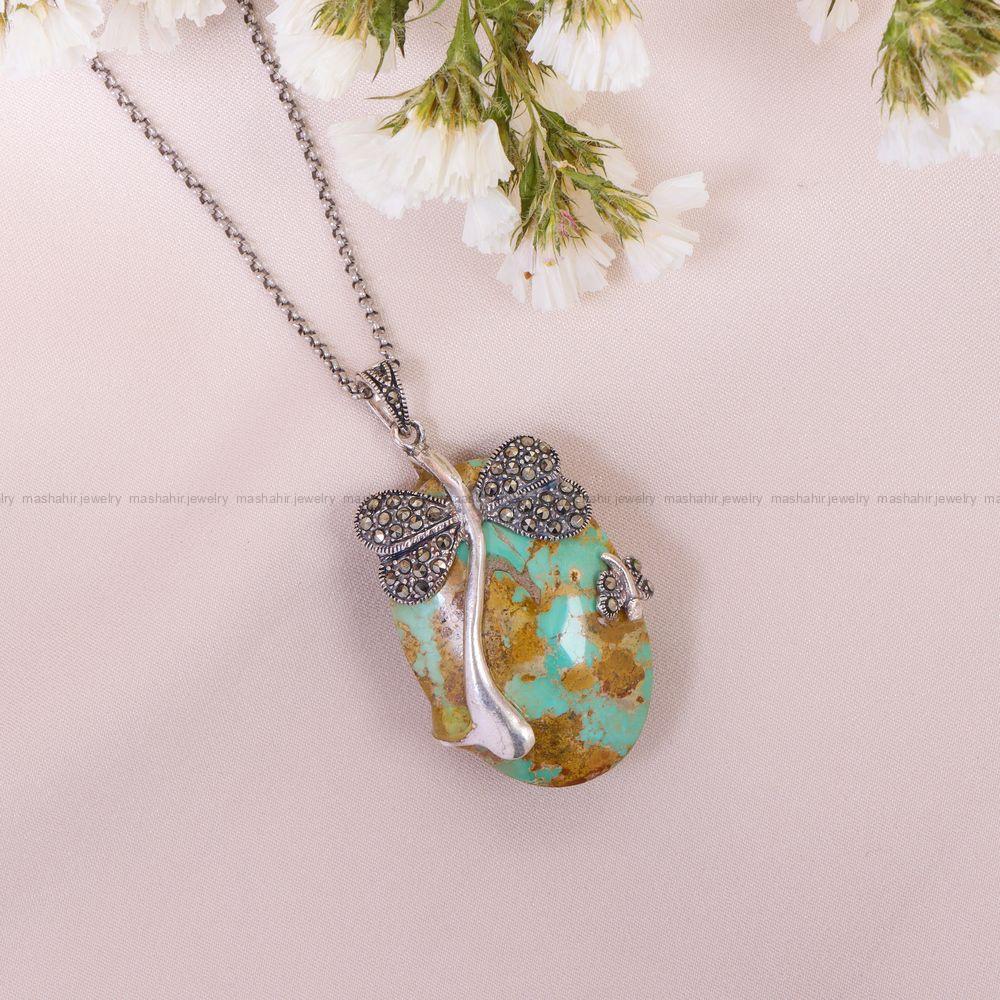 گردنبند فیروزه زنانه کد 10172