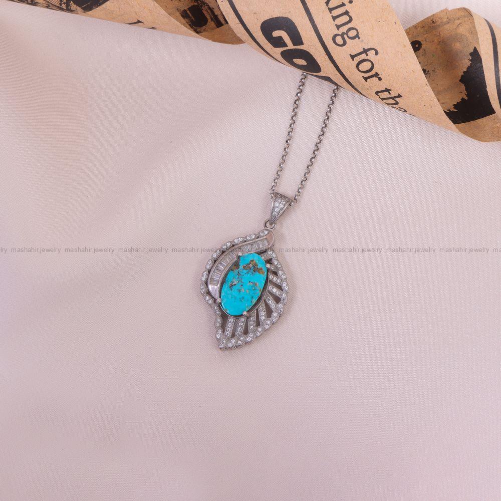 گردنبند فیروزه زنانه کد 10184