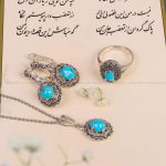 نیم ست فیروزه زنانه کد 10376