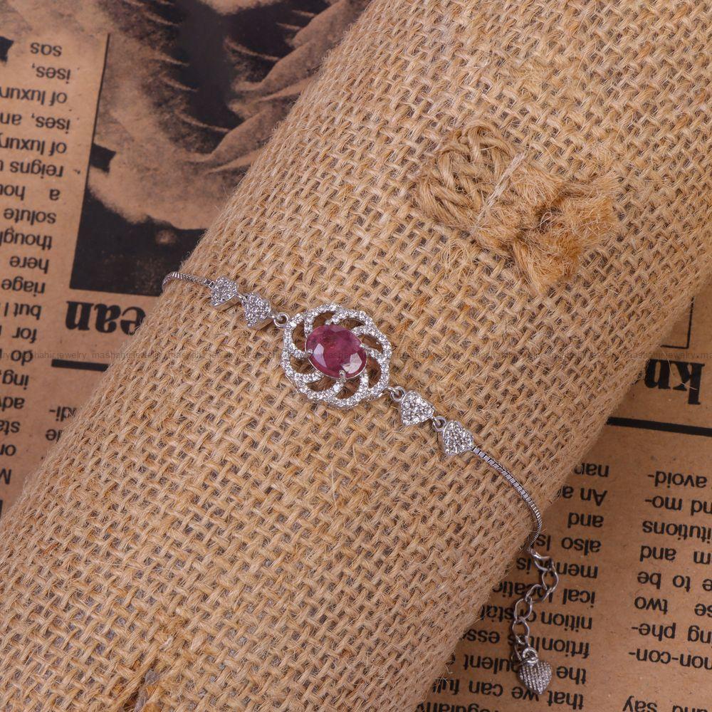 دستبند یاقوت سرخ زنانه کد 10396