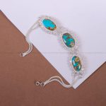 دستبند فیروزه زنانه کد 10414