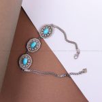 دستبند فیروزه زنانه کد 10420