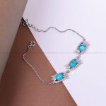 دستبند فیروزه زنانه کد 10422