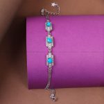 دستبند فیروزه زنانه کد 10427