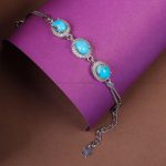 دستبند فیروزه زنانه کد 10433