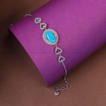 دستبند فیروزه زنانه کد 10434
