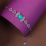 دستبند فیروزه زنانه کد 10435