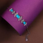 دستبند فیروزه زنانه کد 10436