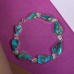 دستبند فیروزه زنانه کد 10438