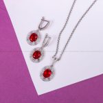 نیم ست سنتاتیک یاقوت سرخ زنانه کد 10442