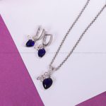 نیم ست سنتاتیک یاقوت کبود زنانه کد 10443