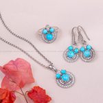 turquoise half set for women