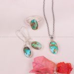 نیم ست فیروزه زنانه کد 10450