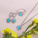 نیم ست فیروزه زنانه کد 10543