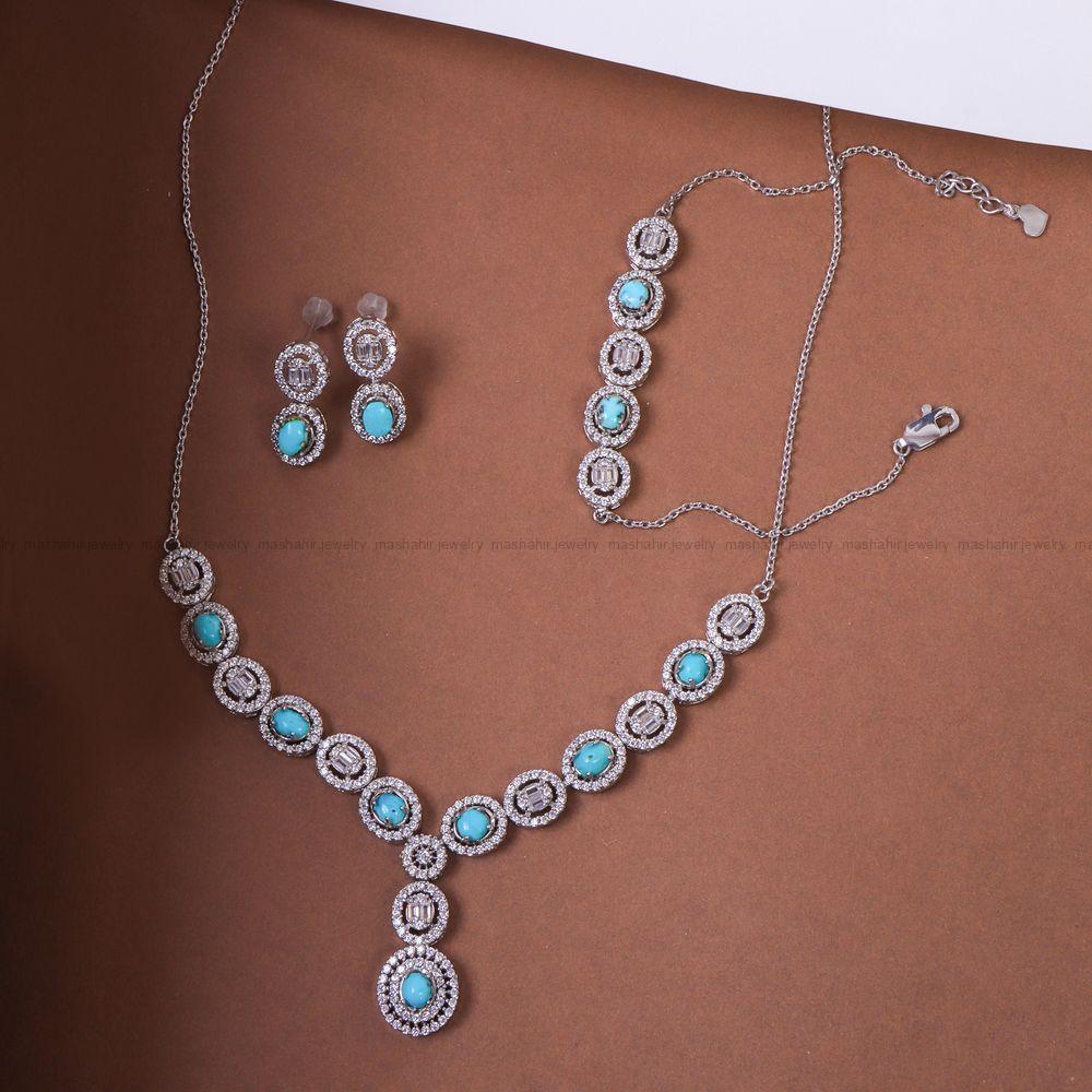 سرویس فیروزه کلکسیونی زنانه کد 10463