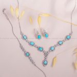 سرویس فیروزه کلکسیونی زنانه کد 10466