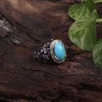 انگشتر فیروزه عجمی مردانه کد 10472