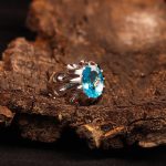 انگشتر توپاز آبی مردانه کد 9333