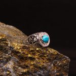 انگشتر فیروزه شجری مردانه کد 9343