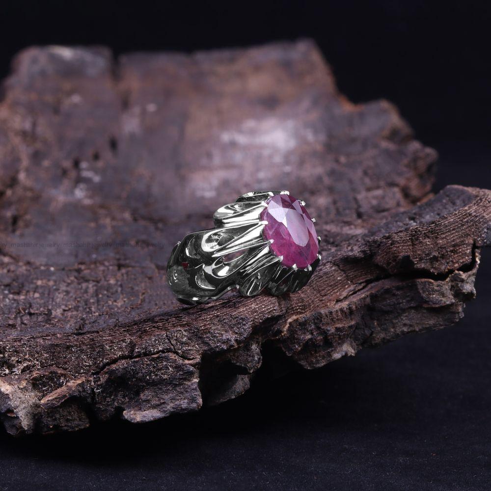 انگشتر یاقوت سرخ مردانه کد 9354