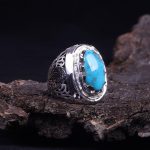 انگشتر فیروزه شجری مردانه کد 9362