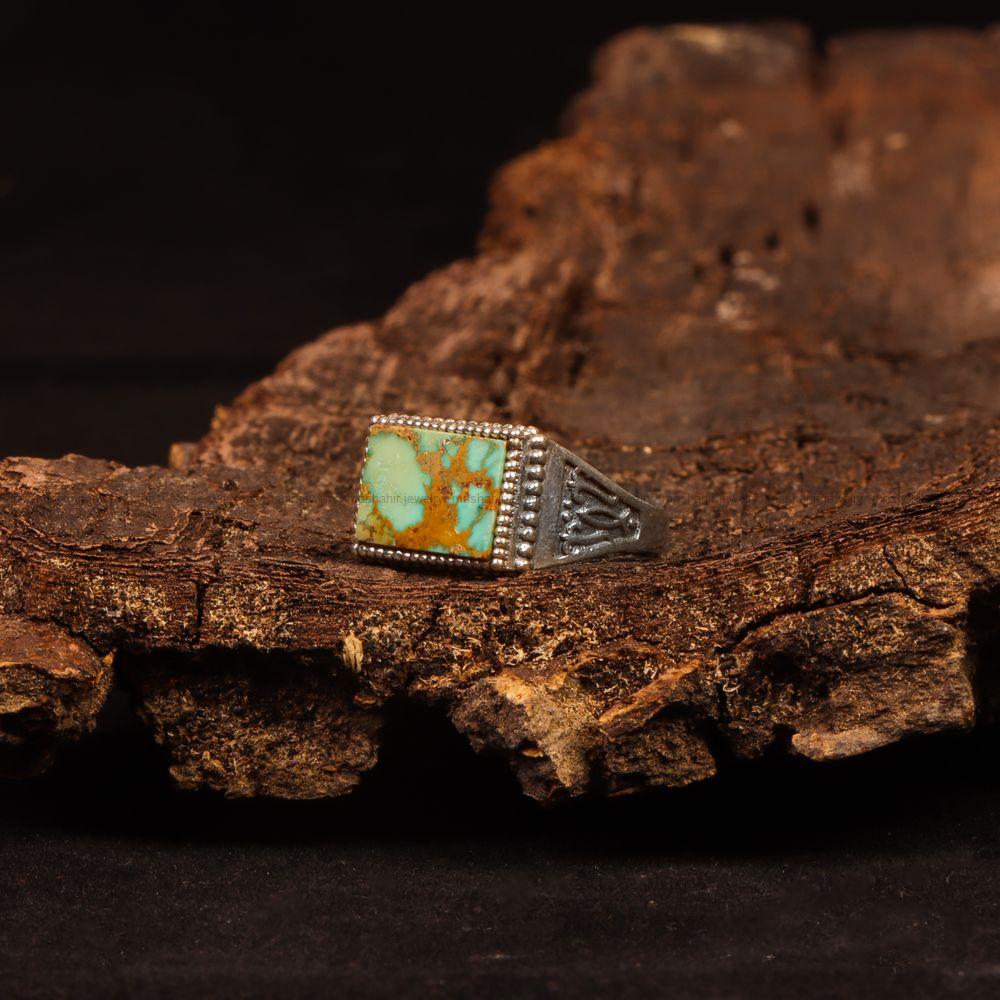 انگشتر فیروزه شجری مردانه کد 9152