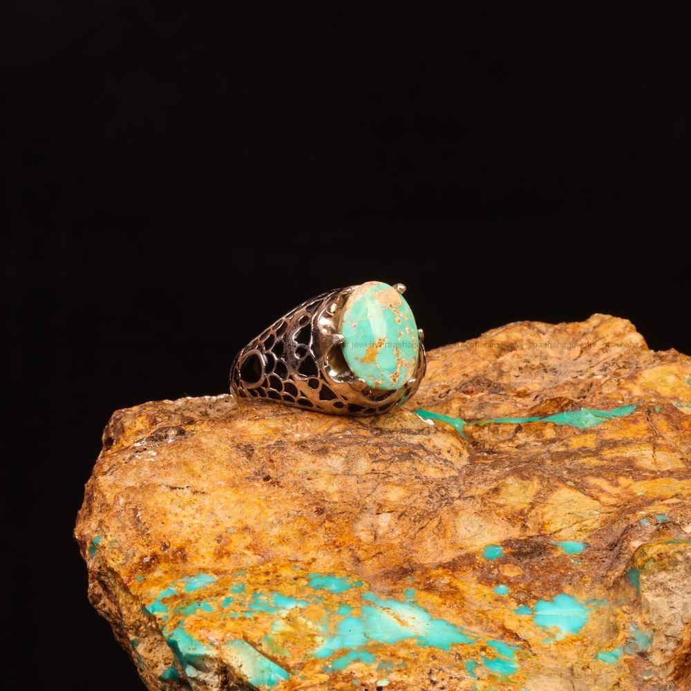 انگشتر فیروزه شجری مردانه کد 9166