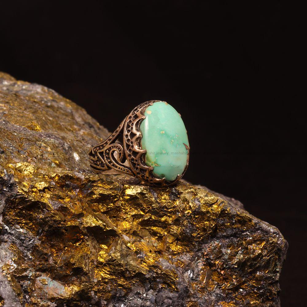 انگشتر فیروزه شجری مردانه کد 9172