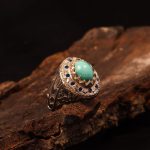 انگشتر فيروزه عجمی مردانه کد 9175