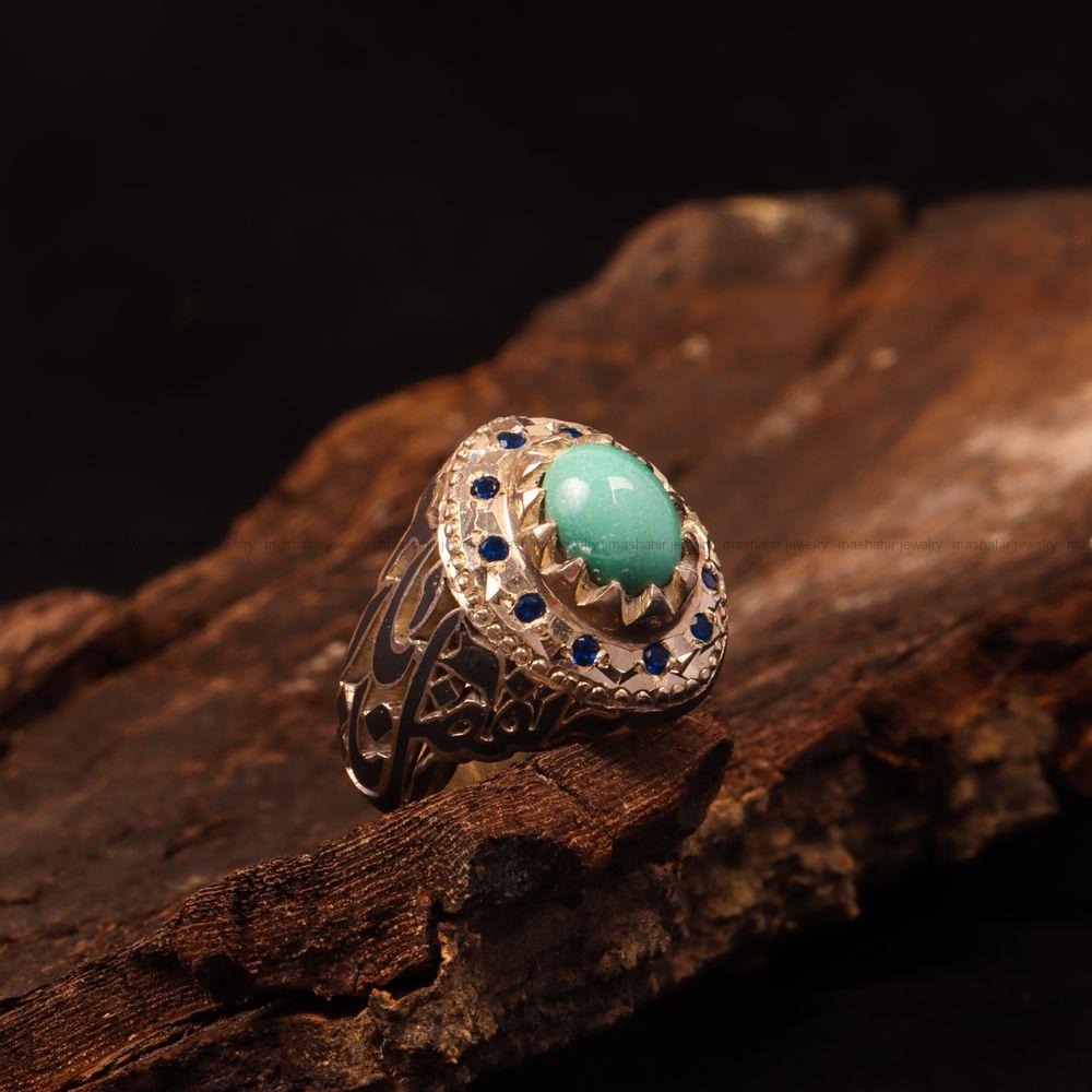 انگشتر فيروزه عجمی مردانه کد 9175